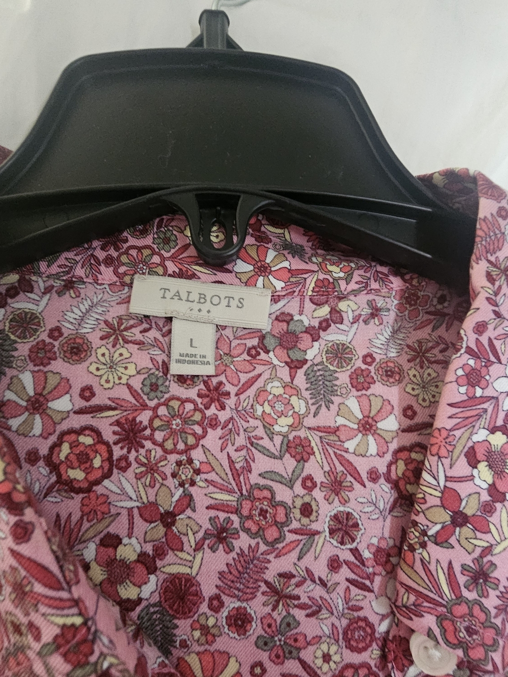 Talbots Pink Floral Long-Sleeve Button-Down Shirt - Picture 3 of 3